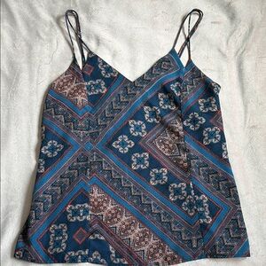 Skies Are Blue Geometric Camisole in Blue and Red